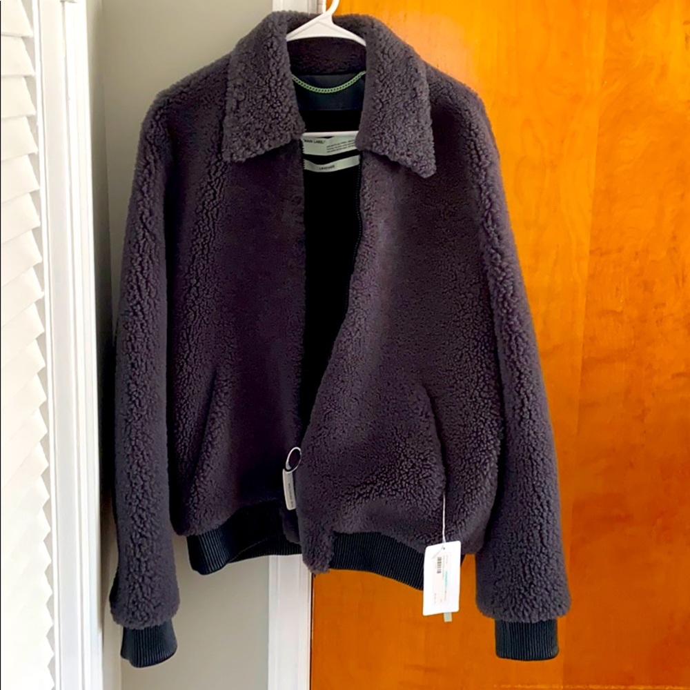 Shearling bomber jacket off-white